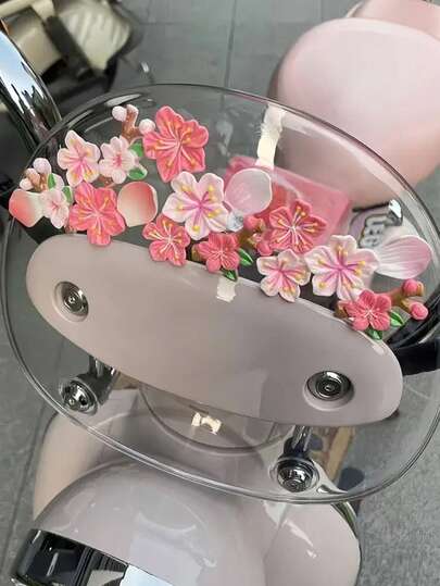 16/8/4 件桃花 3D 立体树脂贴纸，适用于电动车、摩托车、后视镜、电脑、冰箱、汽车内饰、家居装饰等花卉装饰贴纸