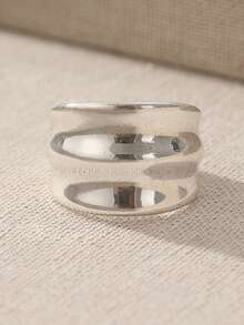 2pcs Classic & Simple Vintage Rings, Layered Party Jewelry, Elegant Daily Style Rings Designed For Women - Silver - View 6