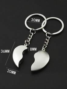Custom Couple Keychains Personalized Engraved Heart Keyring Matching Magnetic Lovers Keychain Valentines Birthday Anniversary - Multicolor - View 5