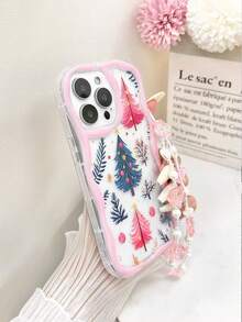 奶油色波浪枫叶彩绘防摔手机壳，配手工串珠手链配件，适用于 17pro/17Air /17/17promax16/11/16pro/16plus/16promax/16e/15Promax/13/14/12/XS/XR/7G/8P、Galaxy、Redmi - 彩色 - 查看 5