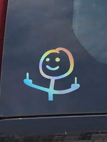 Süßer Cartoon lächelndes Gesicht Aufkleber, der einen delikaten Akzent an Autos, Laptops, Kühlschränken, Gepäck und anderen Alltagsgegenständen verleiht