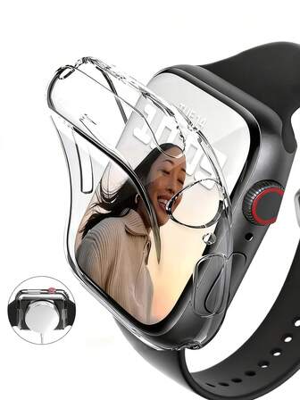 Funda protectora transparente compatible con Apple Watch Series de 46MM, 49MM, 45MM, 44MM, 41MM, 40MM, 42MM, 38MM, con protector de pantalla de alta definición y alta sensibilidad, y cubierta protectora de Body completo con absorción de golpes de TPU compatible con accesorios de Series Ultra 10, 9, SE2, 8, 7, 6, SE, 5, 4, 3, 2, 1