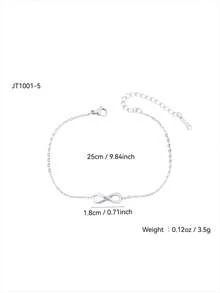 1pc 18k Gold Plated Titanium Steel Women's Infinity Loop Necklace, Perfect For Everyday Wear