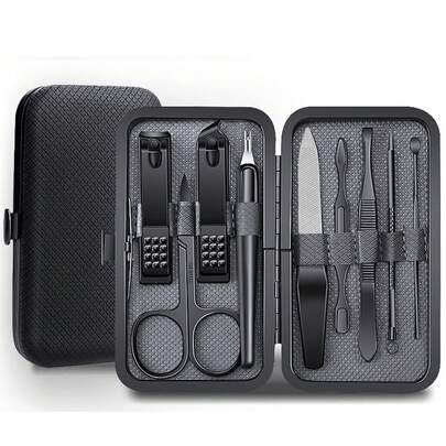 7/8/9pcs Men's Manicure Set, Includes Finger & Toe Nail Clippers, Professional Grooming Kit With Travel Storage Case, Ideal Gift For Men, Husbands, Boyfriends Or Parents