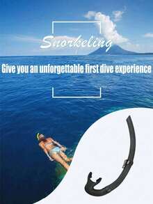 1支干式呼吸管，适用于浮潜、水肺潜水、自由潜水、游泳、潜水面罩和呼吸管，黑/白成人水下呼吸管潜水游泳配件