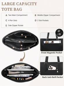 NEWHEY Women's Handbag, Genuine Leather Shoulder Bag, Large Capacity Wallet And Handbag With Detachable Small Pouch - Black - View 4