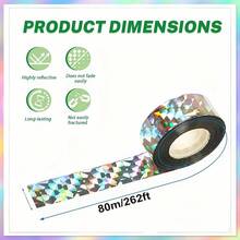 1/5卷超强反光驱鸟胶带 - 耐用防鸟胶带、稻草人反光胶带、彩色反光驱鸟胶带、葡萄园鸟类控制胶带、阳台鸽子驱避胶带、耐候驱鸟胶带、双面反光胶带、适用于花园、家庭和农场的简易驱鸟方案、耐用材料、耐候 - 彩色 - 查看 12