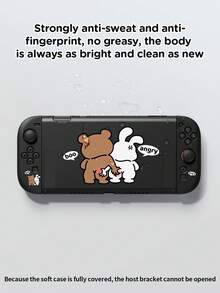 1 pieza Funda protectora con diseño lindo de oso y conejo compatible con 2 (2025), Switch NS, Switch OLED, Switch Lite, accesorios para Nintendo Switch 2/Switch, juego completo que incluye estuche de transporte, estación de acoplamiento con ranuras para tarjetas, mejor regalo para jugadores de Switch - multicolor - Ver 5