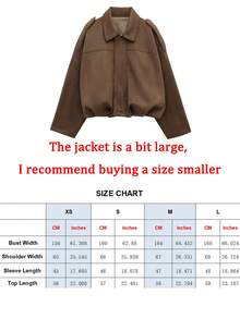 女士飞行员夹克，春季外套，宽松长袖拉链复古夹克，新款夹克，绿色外套 - 卡其色 - 查看 2