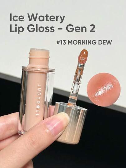 JUDYDOLL Ice Watery Lip Gloss-Gen 2 Shiny Mirror Lip Gloss, Moisturizing & Nourishing Essence, Long-Lasting