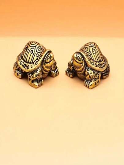 1pc Timeless Solid Brass Turtle Sculpture - Handcrafted Longevity Symbol For Home Decor - Unique Ornate Detailing, Cultural Charm And Durable Indoor Accent