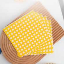 50/100 piezas Bolsas de papel a prueba de grasa con cuadros amarillos, para empaquetar sándwiches, hamburguesas, panqueques, rollos de pollo. Bolsas de papel a prueba de grasa para sándwiches en el hogar. - Multicolor - Ver 8