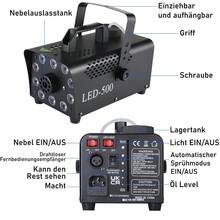 Fog Machine LED 500W 10 LED RGB Effect Fog Smoke Machine Stage Light Smoke Machine For Halloween