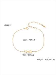 1pc 18k Gold Plated Titanium Steel Women's Infinity Loop Necklace, Perfect For Everyday Wear