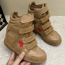 Versteckte Innenhöhe Damen High-Top-Sneaker – Klettverschluss, für kleine Frauen, höhenvergrößernd & figurbetonend, sportlich-freizeitlich