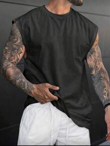 POLARBEAR Basic Sleeveless Tribalista Print Oversized Summer Macho Tank Top - 黑色 - 查看 2