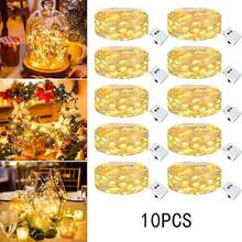 10串LED星光灯串,仙女灯,花束灯,适合作为礼物、卧室装饰、圣诞节、婚礼、情人节、庭院装饰、氛围照明 - 銀色 - 查看 13