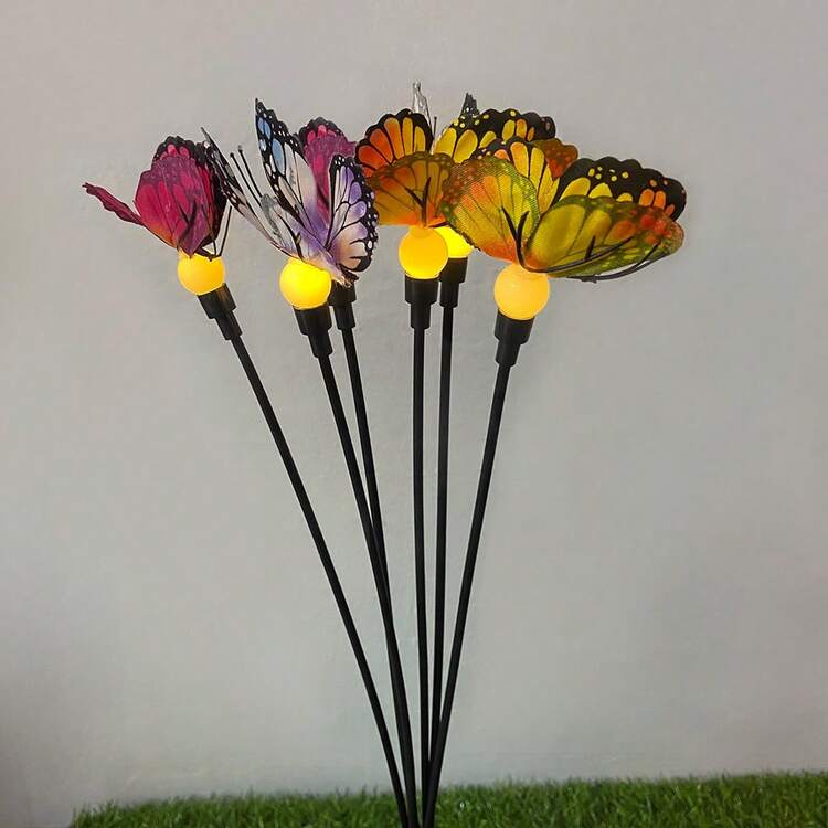 1pc Solar Butterfly Firefly Light, Waterproof Solar Butterfly Light, Solar Garden Light, Outdoor Solar Light Suitable For Courtyard Lawn Garden, Flower Garden Trail, Passage, Camping Decoration - Multicolor - View 13