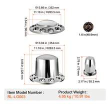 Rear Front Axle Wheel Covers, Dome Axle Cover For Semi Truck, ABS Rust-Resistant Lug Nut Covers, Universal Fit, Installation Tool Included, 2 Front And 4 Rear Axle Hub Covers Combo Kit - 13.86x3.54 Inch and 13.94x8.66 Inch - View 7