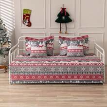 TieyaChkis - Juego de funda de sofá cama de 5 piezas para cama individual, edredón ligero para todas las estaciones, con fundas a juego y almohadas decorativas, funda de cama de doble cara, 39 x 75(Rojo y gris 39"x75") - Tipo 1 - Ver 2