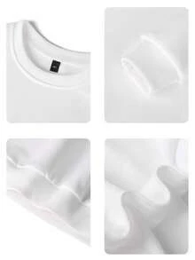 1 chiếc áo nỉ cổ tròn in hoa giản dị dành cho nữ sinh tuổi teen, mùa xuân và mùa thu - trắng - Xem 5
