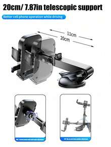 1pc Car Air Vent Phone Holder, Universal New Model Car Phone Mount Holder For Dashboard Vent - Black-dashboard - View 4