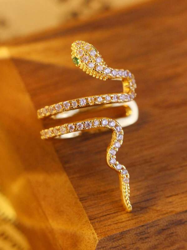 1 قطعة أذن كليب أذن من الزركونيا على شكل ثعبان بدون ثقب