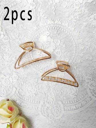2Pcs Metal Gold Dough Twists Cross Clip Art Retro Headwear Hair Accessories Large Portable Elegant Gifts For Friends Relatives Classmates And Relatives Women Hair Accessories Fashion Claw Clips Elegant Hair Claws Causal Hair Clutch Beauty Hair Jaw Clip