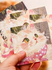 2 szt./zestaw notesów z rysunkowym kotem, urocze, estetyczne ilustracje, samoprzylepne karteczki dla uczniów, odpowiednie na powrót do szkoły, ukończenie szkoły, Boże Narodzenie, urodziny, Dzień Dziecka, prezenty dla dziewcząt, studentów, artykuły papiernicze, notatnik, pamiętnik, upominki na przyjęcia, organizacja biurka