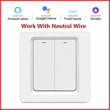 مفتاح ذكي ثنائي الوضع واي فاي وبلوتوث - مفتاح جداري بزر دفع ChevoLink المعياري الأوروبي 1/2/3 أجنحة باللون الأبيض يتطلب سلك محايد تيار متردد 100-240 فولت - متوافق مع أليكسا وتويا سمارت لايف للتحكم الصوتي السلس - أبيض - مشاهدة 10