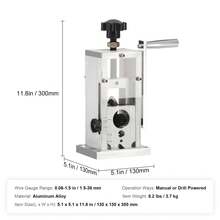 Pelacables manual, pelacables de cobre de 0,06'' a 1,5'' con manivela o taladro, referencia de profundidad de pelado visible, pelador de cables portátil con marco de aluminio para reciclaje de chatarra de cobre - 0,06'' a 1,5'' - Ver 7