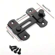 1Pc Stainless Steel Barn Door Lock Set - 180° Flip Sliding Latch For Garage, Bathroom, Pet Doors & Windows, Locks