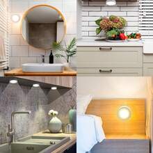 3 pièces Éclairage sous meuble, appliques murales, lampes de peinture LED, lampes d'affichage d'art, éclairage de meuble avec télécommande, variateur et fonction de minuterie, alimenté par piles (piles non incluses), 3 modes d'éclairage, convient pour galerie d'art, studio, chambre à coucher (blanc, noir, doré) - CW - Voir 11