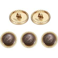 Metal Vintage Gold Button 20 Rounetal Sewing Button Alloy Shank Replacement For Women's Suit Woolen Coat Shirt Dress Sewing Brown Pack Of 5,25526599 - 棕色 - 查看 1