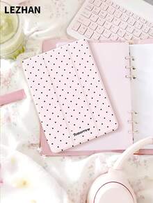 1pc Fashionable & Cute Polka Dot Design Flat Protective Case, Compatible With IPad 10.2", IPad Pro 11" 2021/2020/10th Gen, IPad Mini 4/5/6, Galaxy Tab A8 10.5" 2022, Matepad 10.4"/Tab, With Pencil Slot, Drop Protection, Tablet Stand Cover - Pink - View 2