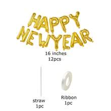 14pcs/Set 16inch Happy New Year Letter Shape Foil Balloons New Year Decoration Party Decor - Multicolor - View 8