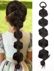 1pc Kids Synthetic Braided Hair 18inch Braids Ponytail Hair Hairstyle Braids Cute Hip Hop Ponytail For Girls