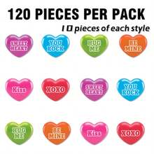 120 piezas de confeti con forma de corazón de colores, decoración para el Día de San Valentín, suministros para fiestas, adecuado para fiestas, bodas y celebraciones