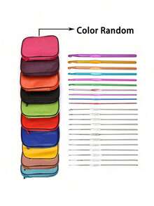 Crochet Hook Set, Includes Ergonomic Metal Hooks, Stitch Markers, Storage Bag, Multicolor, Suitable For All Seasons DIY Knitting Crafting Tools, Great For Beginners - Multicolor - View 11