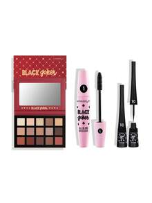 MISSLYN-3PCS Black Joker Eye Makeup Set, Black Joker All In One Mascara, Multi-Effect In One, One Multi-Effect, Curling, Thickening, Lengthening, No Caking, Anti-Smudge,Dip Eyeliner 1Pc Eyeliner Pencil, Liquid Eyeliner, Long Lasting Eyeliner, Creamy Eyeliner Gel, Waterproof And Sweat-Proof Eyeliner Gel, Black Joker Eyeshadow Palette, 15-Clolor Shimmer Matte Eyeshadow Palette, Warm Brown, Smoky Eyes, Colorful, Long Lasting, Ultra Pigmented, Blendable, Y2K Makeup, Party, Beach, Travel, Holiday, - #1+#10+#2 - 查看 9