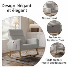 Caluself Schaukelstuhl mit Tasche Grey