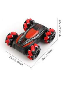 1 件 2.4GHz 遥控特技车玩具，4WD 360° 翻转漂移遥控赛车，全地形越野车玩具，适合 4-12 岁男孩和女孩的生日/圣诞节/新年礼物（蓝色/红色） - 彩色 - 查看 9