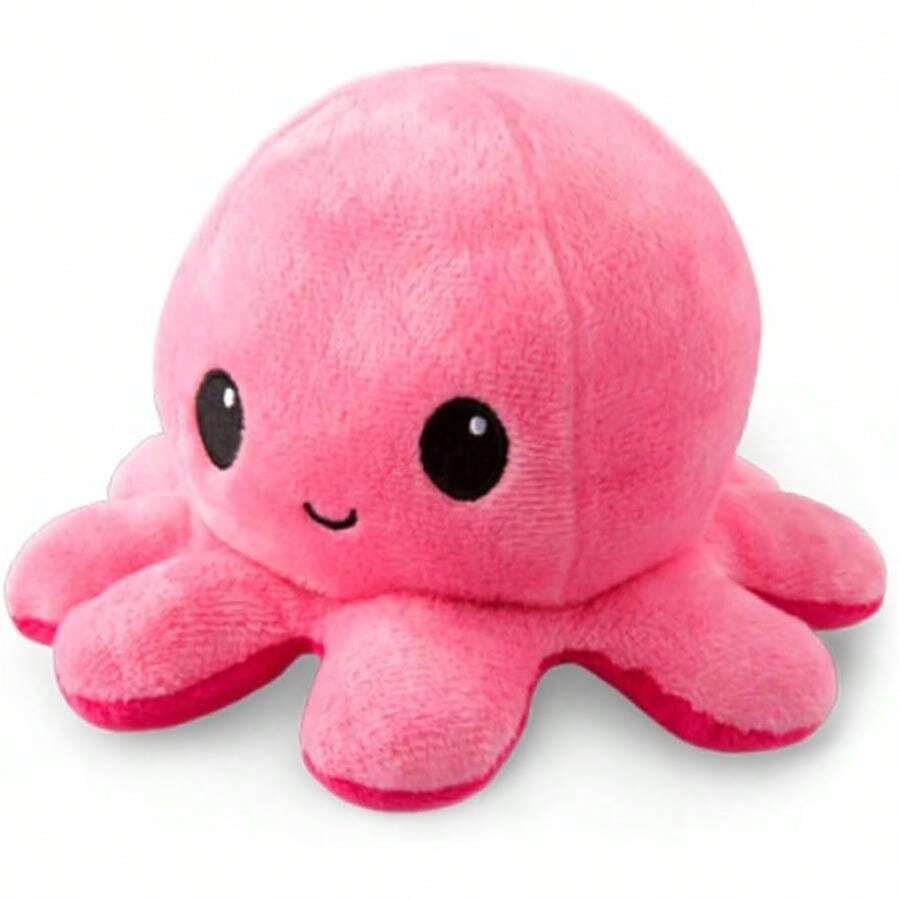 TeeTurtle - The Original Reversible Octopus Plushie - Light Pink + Dark Pink - Cute Sensory Fidget Stuffed Animals That Show Your Mood - ColorX - 查看 1
