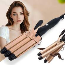 三管卷发棒 - 22毫米快速加热便携式卷发棒，温度可调，打造时尚卷发