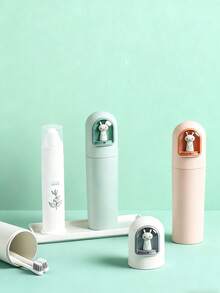 卡通兔子旅行牙刷架，牙膏架，旅行牙刷杯，牙刷收纳套装，适用于旅行、露营、徒步、出差、上学、家居装饰、浴室用品、户外用品、学习用品、浴室装饰、浴室收纳配件 - 彩色 - 查看 4