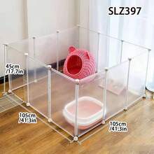 Large Indoor Pet Fence, Freestanding Cat Cage Dog Playpen With Spacious Area, Modular Assembly Cat Crate - Multicolor - View 1