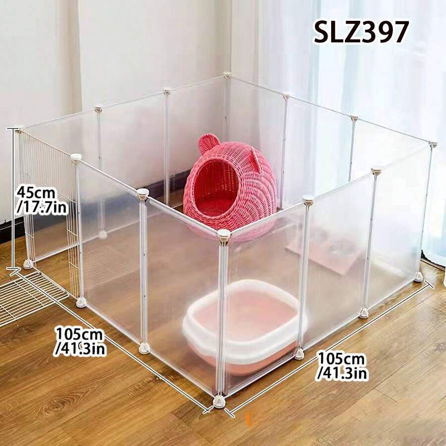 Large Indoor Pet Fence, Freestanding Cat Cage Dog Playpen With Spacious Area, Modular Assembly Cat Crate - Multicolor - View 1