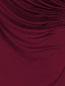 1pc Plus Size Knitted Shawl Scarf, Soft Casual Solid Color Women's Scarf, Suitable For Pairing With Dresses - Burgundy - View 3