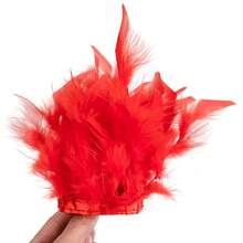 1件火鸡羽毛袖口女式手腕带，带羽毛装饰袖口腕带，拍照用真毛皮手镯羽毛牛仔裤脚链配饰 - 彩色 - 查看 3