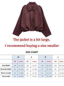 Women's Bomber Jacket, Spring Coat, Loose Long Sleeve Zipper Retro Jacket, New Style Jacket, Green Outerwear - Burgundy - View 2